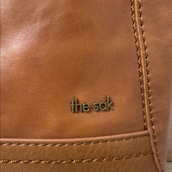 The Sak Brown Tobacco Floral Emboss Luca Leather Bag - Picture 2 of 14